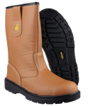 Amblers Safety FS124 Rigger Lined Boot Tan Size 14