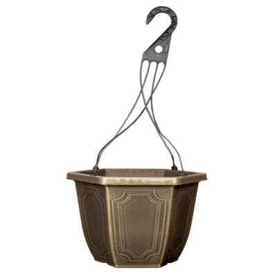 Estate 12Inch Hanging Basket Brushed Champagne