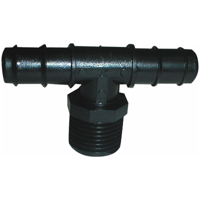 Barbed Tee 20mm x �Inch Male x 20mm
